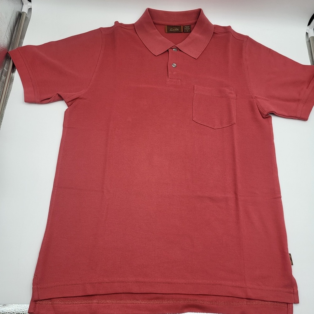 Taso Ella Polo Shirt Men's M Short Sleeve Made in India Brick Red/Maroon?